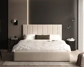 Łóżka - Łóżko tapicerowane COLORADO z pojemnikiem i stelażem podnoszonym - 180x200 - TRINITY - Kremowy - miniaturka - grafika 1