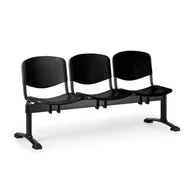 Inne meble biurowe - Euroseat Plastikowa ławka ISO, 3-siedziska, czarne nogi 300222 - miniaturka - grafika 1