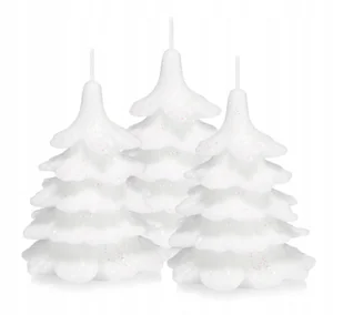 Świeczki świąteczne choinka 10cm 3 szt. całe białe - Świece - miniaturka - grafika 1