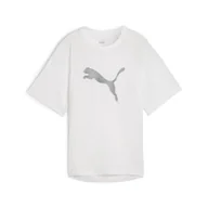 Koszulki sportowe damskie - Damska koszulka z nadrukiem EVOSTRIPE PUMA White - miniaturka - grafika 1