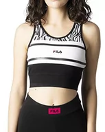 Koszulki i topy damskie - Fila Damska koszulka Braga Cropped Top Cami, Czarne piękno-jasny biały abstrakcyjny zebra aop, L - miniaturka - grafika 1