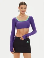 Bluzki damskie - Puma Bluzka DUA LIPA 536634 Fioletowy Slim Fit - miniaturka - grafika 1