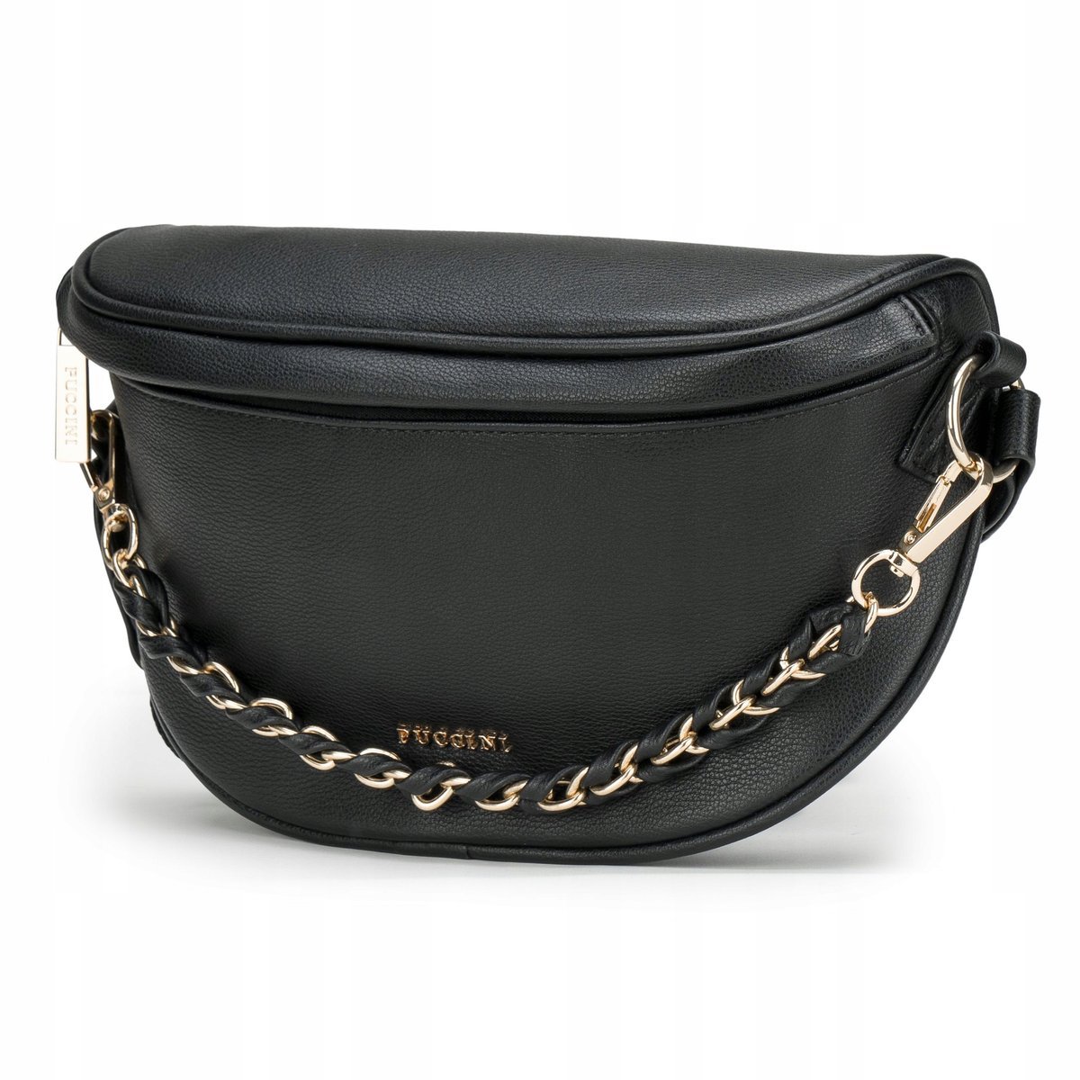 Nerka Damska Biodrowa Torebka Saszetka Elegancka Czarna PUCCINI BML065N-1