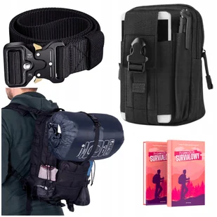 Plecak Turystyczny 35L Czarny Saszetka Cargo Pas Wojskowy Parciany 120 cm - Nerki - miniaturka - grafika 1
