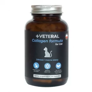 VETERAL Collagen Formula for Cat 60 kapsułek - Suplementy i witaminy dla kotów - miniaturka - grafika 1