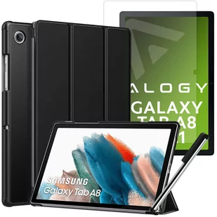 Etui Alogy Book Cover do Samsung Galaxy Tab A8 2021 SM-X200/SM-X205 Czarny + Folia + Rysik - Etui do tabletów - miniaturka - grafika 1