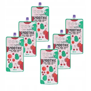 Owolovo Smoothie jabłkowe z gruszką i wiśnią 250 ml x 6 sztuk - Koncentraty warzywne, przeciery - miniaturka - grafika 1