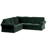 Pokrowce na meble - Dekoria Pokrowiec Ektorp na sofę narożną ciemny zielony 240/136 x 82 x 73 cm Velvet 640-704-25 - miniaturka - grafika 1