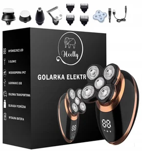 Golarka Męska Maszynka Elektryczna Do Golenia Głowy Brody Trymer 5W1 Heelly - Trymery - miniaturka - grafika 1