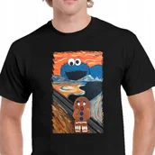 Koszulki męskie - ŚMIESZNA KOSZULKA CIASTECZKOWY POTWÓR ULICA SEZAMKOWA CZARNA P047 MĘSKA S - miniaturka - grafika 1