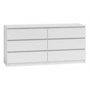 Topeshop Komoda MALWA, 6 szuflad, biała, 138x40x77 cm - Komody - miniaturka - grafika 1
