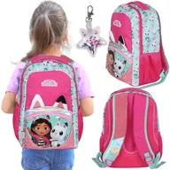 Plecaki szkolne i tornistry - Koci Domek Gabi Różowy plecak szkolny, TORNISTER dla dziewczynki, kieszeń na LAPTOPA + brelok 41x30x15cm - miniaturka - grafika 1