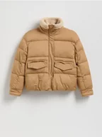 Kurtki i płaszcze dla dziewczynek - Reserved - Pikowana kurtka z ociepleniem - brązowy - miniaturka - grafika 1