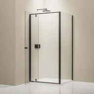 Kabiny prysznicowe - Bernstein Kabina prysznicowa narożna NT604 FLEX czarny mat szkło 6mm - 80x100cm - miniaturka - grafika 1