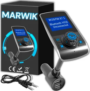 TRANSMITER BLUETOOTH FM ZESTAW GŁOŚNOMÓWIĄCY SZYBKA ŁADOWARKA 2x USB HY68 - Transmitery FM - miniaturka - grafika 1