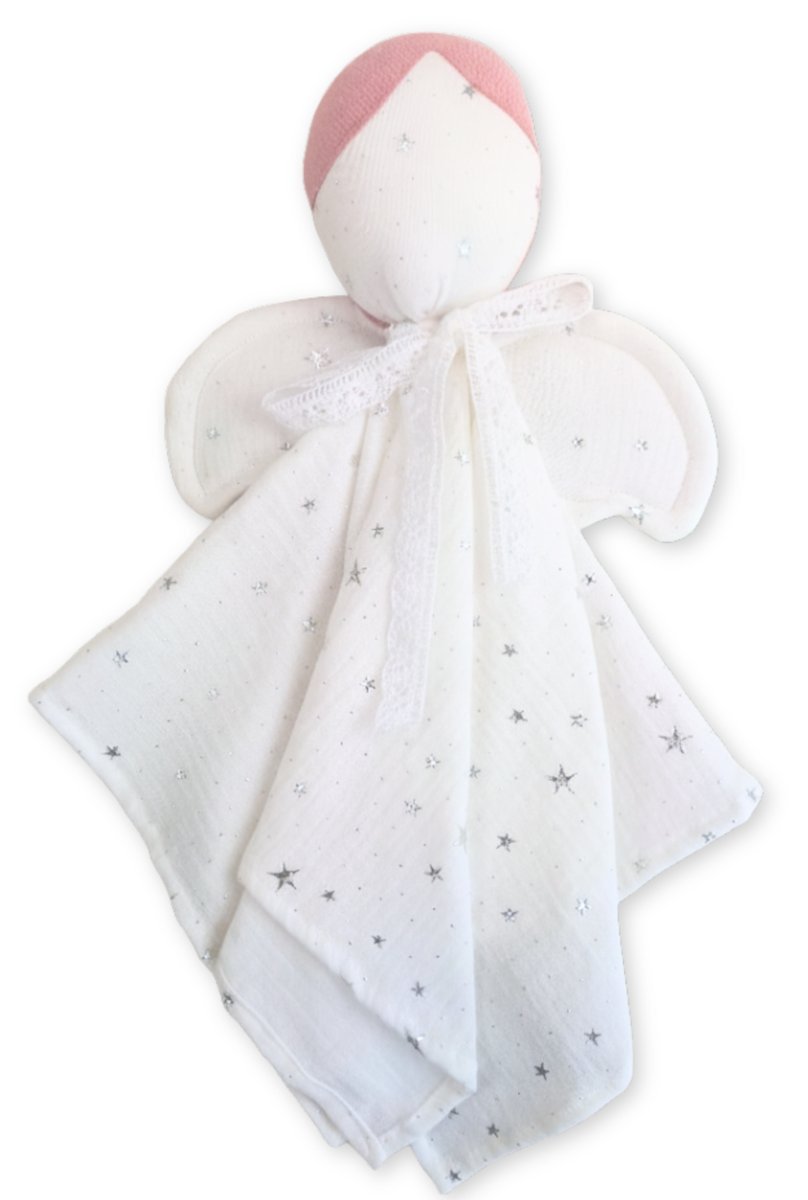 Ręcznie Robiony Muślinowy Aniołek Przytulanka GWIAZDKA - Idealny na Prezent!