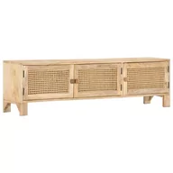 Szafki RTV - vidaXL Szafka pod TV 140x30x40 cm drewno mango i naturalna trzcina 287740 - miniaturka - grafika 1