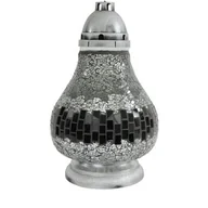 Lampiony i znicze - Znicz Witraż Karafa 36 cm srebrny Ilumini - miniaturka - grafika 1