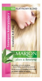 Marion Aloes & Keratyna 4-8 myć szampon koloryzujący w saszetce 69 Platynowy Blond 40ml - Szampony do włosów - miniaturka - grafika 1