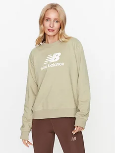 New Balance Bluza Essentials Stacked Logo French Terry Crewneck WT31532 Zielony Regular Fit - Bluzy damskie - miniaturka - grafika 1