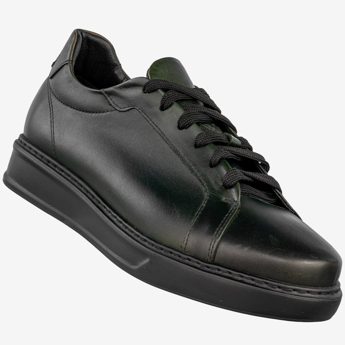 Sneakersy Męskie Skórzane Buty Sportowe Półbuty Czarne Faber Czarny 44