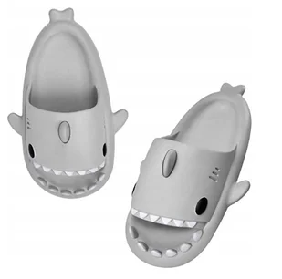 GRUBE KLAPKI NA BASEN REKINY ANTYPOŚLIZGOWE KAPCIE SHARK SZARE 29-30 - Skarpetki dla dzieci - miniaturka - grafika 1