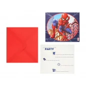 Kartki okolicznościowe i zaproszenia - Zaproszenia z kopertami Spiderman 6szt - Godan - miniaturka - grafika 1