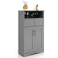 Szafki łazienkowe - Szafka Łazienkowa z Regulowaną Półką, Mebel Łazienkowy z 2 Szufladami i 2 Drzwiami, 60 x 30 x 107 cm, Szary - miniaturka - grafika 1