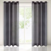 Firany - Eurofirany Firana Rebecca grafitowa 135 cm x 250 cm - miniaturka - grafika 1