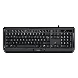 Genius KB-118 II COPILOT, klawiatura CZ/SK, klasyczna, wodoodporny rodzaj przewodowa (USB), czarna - Klawiatury - miniaturka - grafika 1