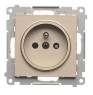 Gniazdka elektryczne - Kontakt Simon Gniazdo pojedyncze z uziemieniem Simon 55 - szampański mat - miniaturka - grafika 1