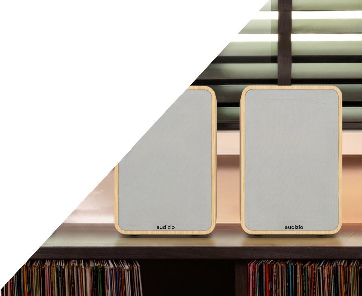 Audizio Zestaw aktywnych głośników półkowych KS10 120 W BT jasne drewno