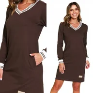 Bielizna nocna - Nocna koszula damska Doctor Nap brownie 4534 XL / 42 Brązowy - miniaturka - grafika 1