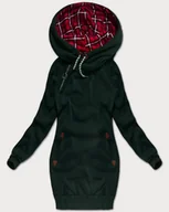 Bluzy damskie - Długa bluza damska ciemny zielony (AMG-738/1) - LHD - miniaturka - grafika 1