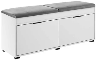 Agat  Sławomir Grzybek, Szafka na Buty z Siedziskiem, Biało-Szara, 50x100x37 cm - Szafki na buty - miniaturka - grafika 1