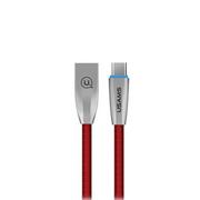 Kable USB - USAMS Kabel pleciony U-Light USB-C czerwony/red 1,2m TCZSUSB04 (US-SJ184) - miniaturka - grafika 1