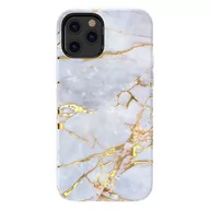 Etui i futerały do telefonów - Kingxbar Marble Series-White iPhone 12 5.4'' - miniaturka - grafika 1