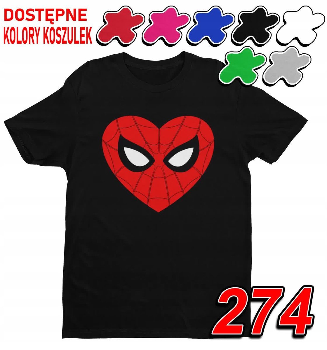 Dziecięca Koszulka T-Shirt Z Nadrukiem Avengers Spiderman Marvel -M 134-140