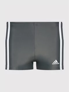 Kąpielówki męskie - Adidas Kąpielówki 3-Stripes HA0349 Szary - grafika 1