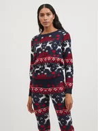 Swetry damskie - Vila Sweter Christmas 14071994 Granatowy Regular Fit - miniaturka - grafika 1