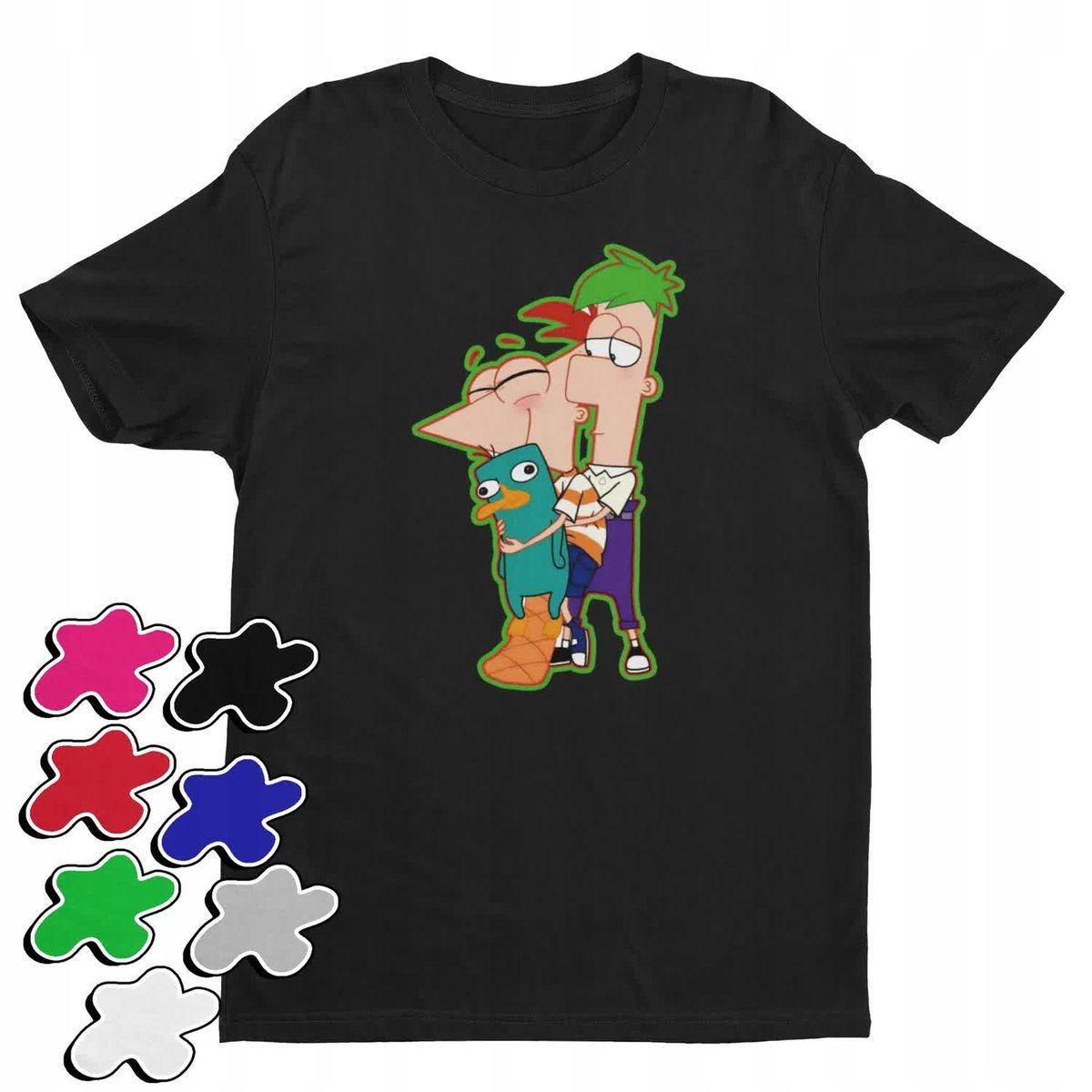 Koszulka Dziecięca Z Nadrukiem Fineasz I Ferb Peppe Pan Dziobak -L 146-152