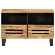 Szafki RTV - vidaXL Szafka pod TV 70x34x46 cm Surowe lite drewno mango - miniaturka - grafika 1