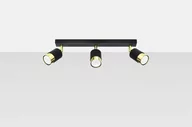 Lampy sufitowe - Sollux Lighting Plafon NERO 3 czarny/złoty - miniaturka - grafika 1