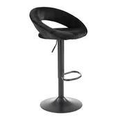 Taborety i hokery - Czarny tapicerowany barowy hoker loft F2-Z46 - miniaturka - grafika 1