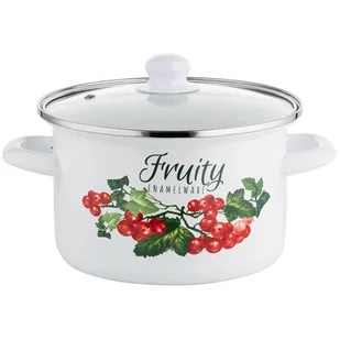 Garnek emaliowany, prosty, Kalina Z/P, 18 cm, 2,6 l - Garnki - miniaturka - grafika 1