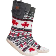 Kapcie damskie - Podgrzewane kapcie GLOVII GQ4M (rozmiar 36-40) Biało-czerwono-szary - miniaturka - grafika 1