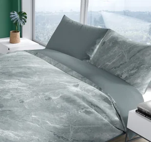 Pościel bawełniana 160x200 Pure szara marmur Faro - Pościel - miniaturka - grafika 1