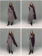 Apaszki i szaliki damskie - Reserved - Wełniany szalik z domieszką kaszmiru - mahoniowy - miniaturka - grafika 1