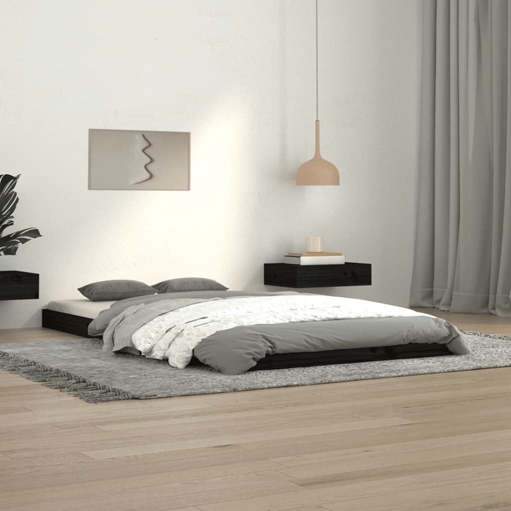 Łóżko z litego drewna sosna czarna 100x200 cm