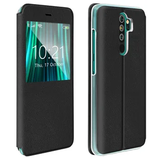 Etui Clear View do Xiaomi Redmi Note 8 Pro Ultra-cienkie - Czarne - Etui i futerały do telefonów - miniaturka - grafika 1